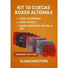 Cuecas Boxer Masculina Altomax Kit Com 10 Unidades