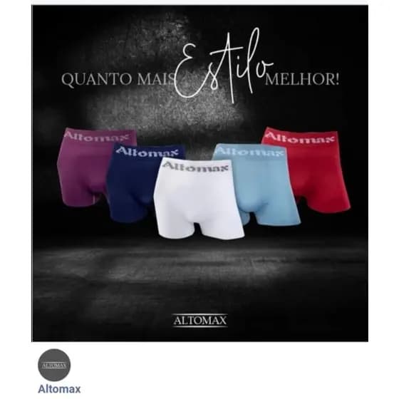 Kit 05 Cueca Boxer Altomax + 06 Pares De Meia Cano Alto
