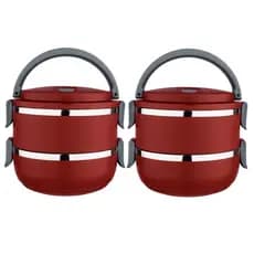 Marmita Térmica Hermética Inox Dupla Válvula Vapor Kit C/2 Unidades 1,4L