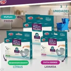 Kit C/3 Multi Folhas Limpador Multiuso Desinfetante Desengordurante Solúvel
