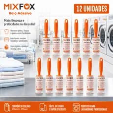 Rolo Adesivo Tira Pelos Fiapos Kit C/12 - 360 Folhas Mix Fox