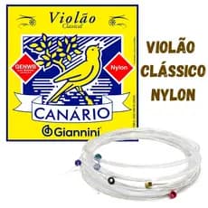 Jogo De Cordas Giannini Violão Nylon C/Bolinha Canário Genwb