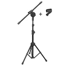 Tripé para Microfone, Pedestal para Microfone Profissional com 2 níves e cachimbo microfone com fio