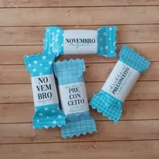 Bala Personalizada Novembro Azul Mimos para Clientes com Logo | 50 e 100 Unidades