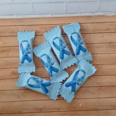 Bala Personalizada Novembro Azul Mimos para Clientes com Logo | 50 e 100 Unidades