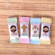 Bala Personalizada de Páscoa Cristão | Mimo para Cliente | Brinde para Pedido | 50 ou 100 Un