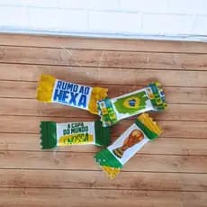 Mimos para Clientes Futebol Brasil | Balas Personalizadas | 50 e 100 Unidades