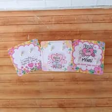 Kit 50 Pares Brinco com Tag Dia das Mães | Mimo Personalizado Cliente Presente