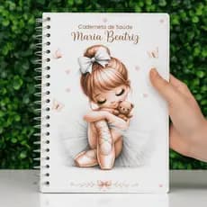 Caderneta de Vacinação Bebê Personalizada Bailarina | Presente Maternidade