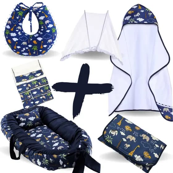 Kit Toalha Banho +Ninho Redutor+ Almofada +Trocador Portátil +Mosquiteiro Portátil +Fraldinha Boca