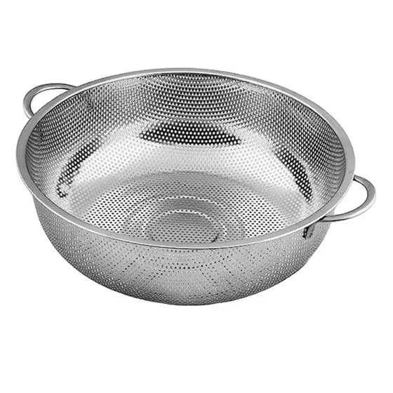 ESCORREDOR INOX DE ARROZ MASSAS LEGUMES E FRUTAS 25 CM X A10