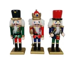 KIT 3 SOLDADINHO QUEBRA NOZES ENFEITE NATALIINO DECORAÇÃO DE NATAL 15CM