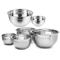 KIT 6 TIGELA AÇO INOX MIXING BOWL 34CM 28CM 26CM 24CM 22CM 20CM