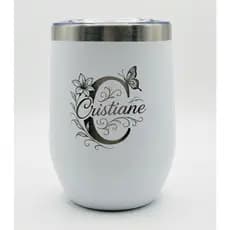 Copo Cuia 360ml Personalizado com Inicial Artística | Copo Térmico 473ml Nome e Time gravado a laser
