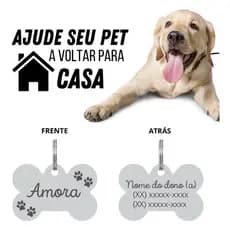 Pingente Plaquinha Plaqueta Pet Cachorro Gato Personalizado
