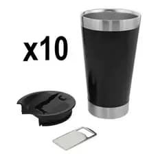 Copo térmico metal com abridor kit 10 peças personalizado com logo do cliente