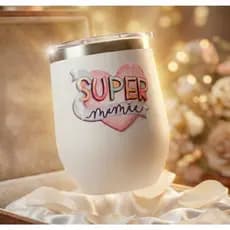 Presente Mãe Copo Térmico Arte DTF UV Super Mãe | Café, Tereré e Drinks