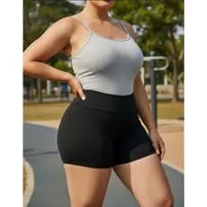 Short Plus Size Legging Cintura Alta Feminino Bermuda Suplex Meia Coxa Fitness
