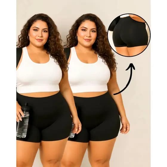 Kit 2 Short Bermuda Legging Suflex Leg Plus Size GG ao G3 Confira