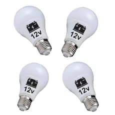 Kit 4 Lâmpada Led 9w 12v E27 Uso Bateria Barco Solar Camping