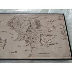 Quadro Decorativo Canvas Premium Mundo Tolkien Mapa Terra Média Senhor Dos Anéis Com Moldura Filete  Tamanho Grande Gg