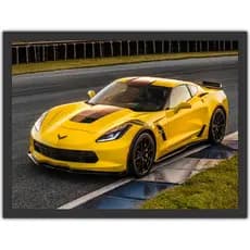 Quadro Decorativo Carro Corvette Quarto Sala Decorações Com Moldura T001 P