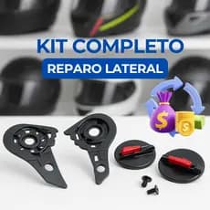 Kit Reparo Viseira Capacete Moto Completo Botão Fixação Fw3 Gt Gtn Ls2 Ff396 Ff358 Com Parafuso