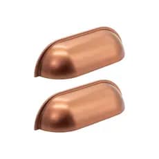 Kit Com 2 Puxadores Concha Para Quartos Portas Armários Gales 64mm