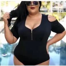 Body plus size ombro a ombro  feminino