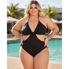 maiô body bory biquini plus size feminino todo forrado veste 50 com bojo