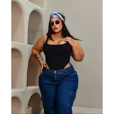 Body Feminino Plus Size Cavado Bory Maiô Gringa Recorte Lateral Festas praia piscina