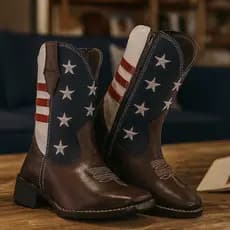 Bota Texana USA Infantil Criança em Couro Country Masculina Bico Quadrado Boiadeiro Peãozinho