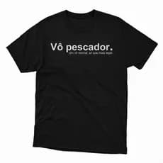 Camiseta Masculina Estampada Presente para Vô Confortável em Algodão Vô Pescador Pescaria