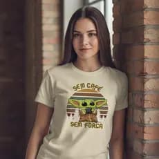 Camiseta Feminina e Unissex T-shirt Meme Sem Café 100% Algodão Blusa Feminina Estampada