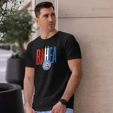 Camiseta Oficial Esporte Clube Bahia Tricolor Unissex Torcida Uniforme Futebol Time do Coração Bahiano