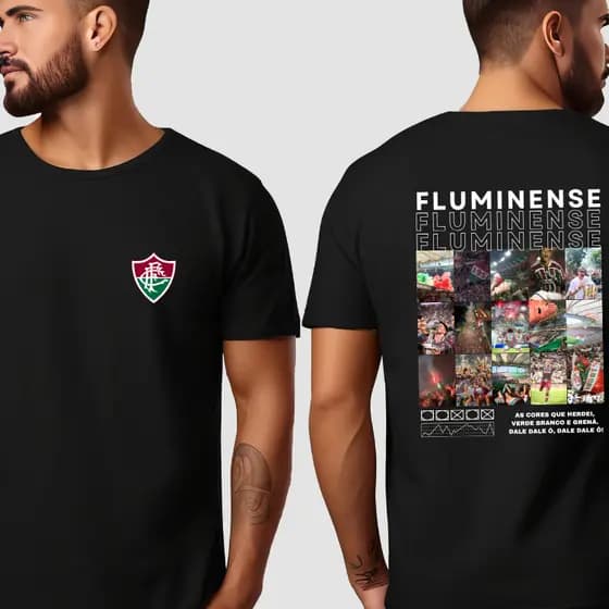 Camiseta Futebol Flu tricolor Carioca em Algodão Blusa unisexx Camisa Time