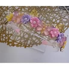 Tiara Jardim Encantado 🌸 Borboletas em Rosa e Lilás – Elegância para sua princesa!