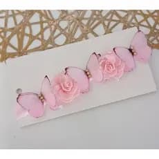 Tiara Jardim Encantado 🌸 Rosa Bebê – Arco ou Faixinha cheia de charme para sua princesa!