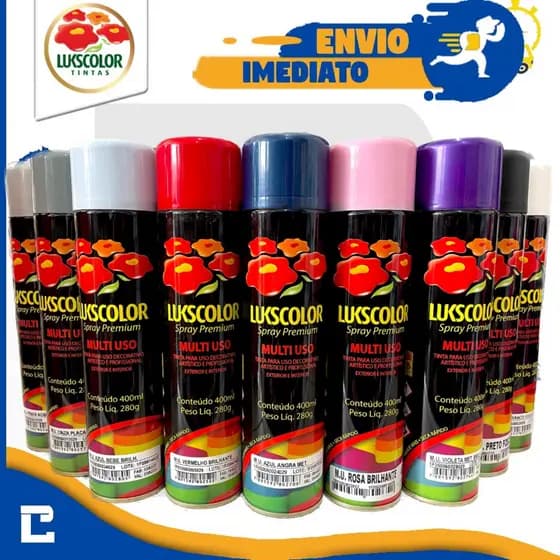 Tinta Spray Uso Geral 400ml Lukscolor - Metais, Madeira - Cores