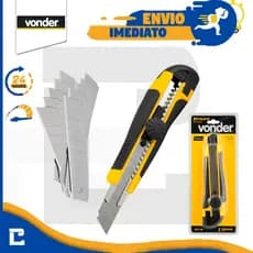 Kit Estilete Largo Emborrachado 18mm Profissional com Trava Vonder