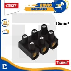 Conector Triplo Chuveiro 10mm² Múltiplo Barra C/ 3 Bornes Fame  Condutor Eletrico