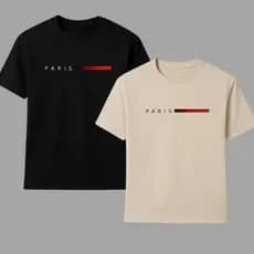 Kit 2 Camisetas Algodão Paris Masculinas Adulto Varias Cores Lançamento