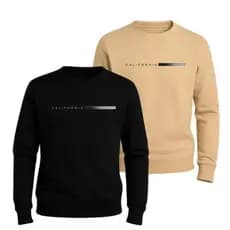 Kit Blusa De Frio 2 Moletom Gola Redonda Careca Masculino California Preço De Atacado
