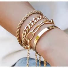 Pulseira Bracelete Feminino Dourado Tendência