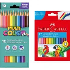 Kit Faber Castell 12 Lápis de Cor + 12 Canetinhas