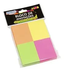 Bloco Adesivo Smart Notes 38x51mm 400 Folhas Cores Neon