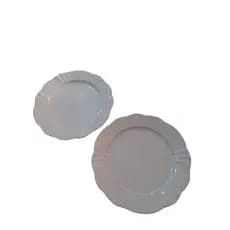 Par de Prato de sobremesa Solei Brush rosa branco  tamanho especial 23 cm