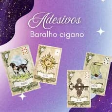 Adesivos baralho cigano com 36 cartas 3 x 5cm para estudos