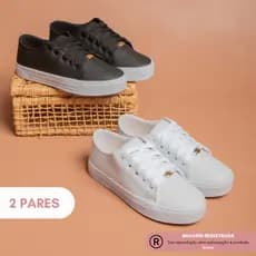 Kit 2 Pares Tenis Feminino Casual Donna Original Confortavel