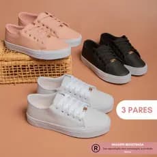 Kit 3 Pares Tenis Feminino Donna Casual Basico Dia a dia